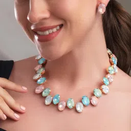 rubans Gold/Rhodium-Plated Stone-Studded Jewellery Set For Women and Girls – Perfect for Weddings and Special Occasions image 2