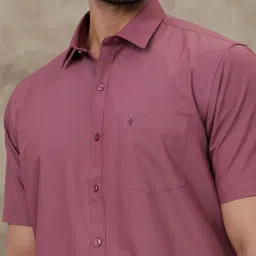 ramraj cotton Ramraj Men Cotton Blend Half Sleeve Solid Shirt With Matching Border Dhoti image 3