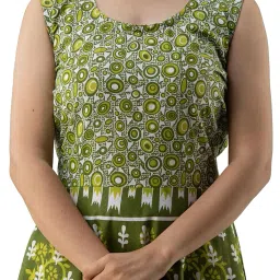 monique Brand Present Women's 100% Cotton Jaipuri Print Long Midi Maxi Dress image 5