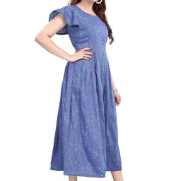 mom&bae Women's Printed Flared Maternity Feeding Dresses, Feeding Kurti with Zip image 1