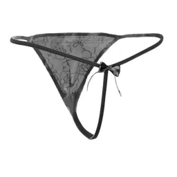 myaddiction 3xWomen's See Through Lace Sheer Triangle Thongs Panties Underwear Black image 1