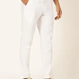 thomas scott Men's | Solid | Light Weight | Breathable Fabric | Elasticated Waist | Mid Rise | Straight Fit | Cotton Linen | Button Clouser | Chino Trouser | Pants image 2