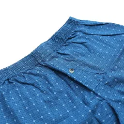 glenmorgan Mens Printed Cotton Shorts Blue image 1