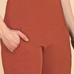 ZELENA Maternity Track Pants for Women with Pockets | 100% Cotton Pre & Post Pregnancy Trousers for Pregnant Woman | Maternity Pants for Office Wear for Mothers image 1