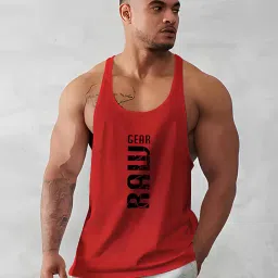 bab being beast apparel BAB Men's Regular Sleeveless Polyester Vest | Gym Vest | Gear Raw Printed | Sando Sports wear image 2