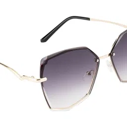 ted smith Women's UV Protection Metal Square Sunglasses image 3