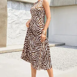 fashion dream Women’s Cotton Blend Printed Calf Length Dress|Printed Dress|Midi Dress|A-line Dress|Printed Calf Length Dress image 4