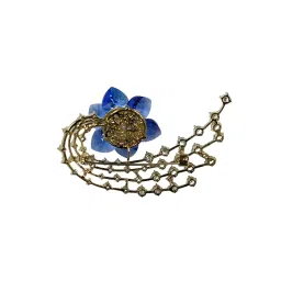 bria by saar MIDNIGHT AURORA BROOCH – SAPPHIRE BLUE WITH CRYSTAL PETALS AND CHAIN SPARKLE BBS-BRCH-RGPL-BL image 5