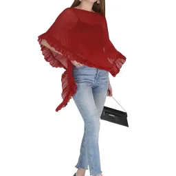 aol Women's Power Net Ruffled Cape/Poncho image 5
