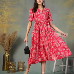 stylum Women's Tropical Printed Rayon Tiered Dress image 4