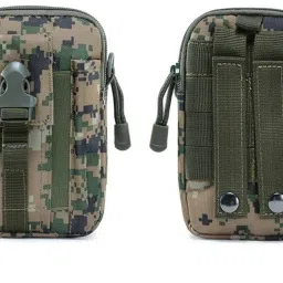 ketmart Men Casual Durable Waist Pack Camo Waterproof Nylon Multifunction Waist Bags Zipper Outdoor Phone Coin Bag.(Color_Green) image 4