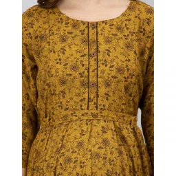 cee 18 Cotton Rayon A-Line Flaired Maternity Feeding Kurti for Women with Zippers | Maternity Dress in Breathable Fabric for Pre and Post Pregnancy & Nursing for Mom - (X-Large, Brown) image 4