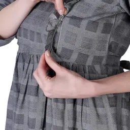 zuvino Women's Maternity Feeding Top with Zip for Easy Nursing | Latest Stylish Feeding Tops for Jeans | Maternity Short Kurti for Mothers | Nursing Dress for Women | 100% Cotton. image 2