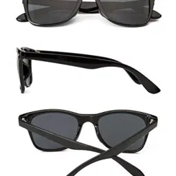 arzonai Square Wayfarer Unisex UV Protected Sunglasses Black Frame, Black Lens (Medium) Pack Of 1 image 1