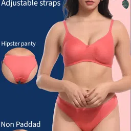 dark touch Lingerie Set Full with Coverage Non-Padded Women's Cotton Bra and Panty Set, 4 Pieces image 1