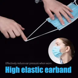 Surgical mask Disposable Masks 3 ply layer with nose clip Meltblown Ultrasonic Use and Throw Unisex Masks Pack of 100 Pcs Pin Certified by CE ISO GMP(100-Blue, Cotton, Without Valve) image 2