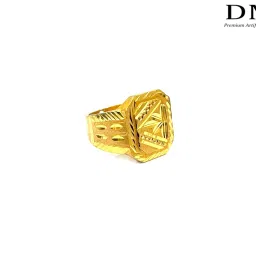 dmj Premium Heavy Gold Look Finely Detailed Handmade Ring For Men Brass Gold Plated Ring (DM-D1-19) image 2