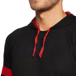 Men's Cotton Blended Regular Fit Hood T-Shirt-P128 image 1