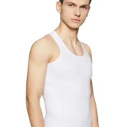 euro Rupa Micra Flash Men White Regular Fit Round Neck Sleeveless Cotton Vest Innerwear, Pack of 3 image 3