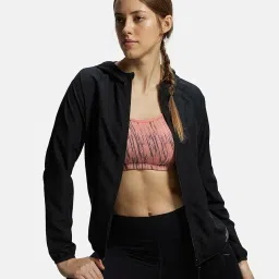 jockey MW50 Women's Microfiber Fabric Relaxed Fit Raglan Styled Water Resistant Hoodie Jacket with Stay Dry Treatment image 4