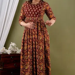 Women Cotton Knee Length Maternity Nighties & Nightdresses image 1