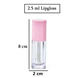 m.c. pipwala 2.5 ml Mini Empty Refillable Acrylic Transparent Lip Gloss Tube with Cap, Plug (1, Pink) image 3