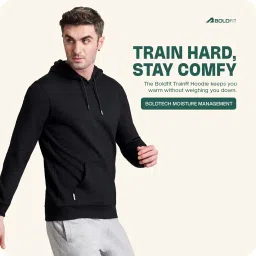 boldfit Hoodies for Men Stylish Sweat Shirt Men Winter Jacket for Men Winter Wear for Men Thermal Insulation Mens Jacket Full Zipper Pullover for Men Fleece Sweatshirt for Man Hoodies for Man Hoodie image 3