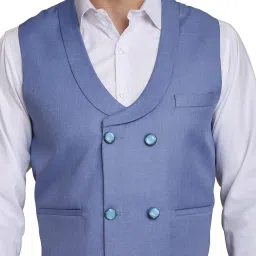 tahvo Men's Viscose Double Breasted 6 Buttons Waistcoat for Occasion, Weddings, Party | Formal Business Dress Waistcoat image 3
