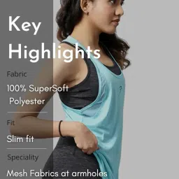 fuaark Bold Melange Women's Comfort Fit Activewear Sports and Gym Tank Top image 5