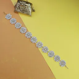 i jewels Gold Plated Traditional Floral Kundan Pearl Studded Rajasthani Sheeshphool Matha Patti/Sheeshpatti for Women/Girls image 2