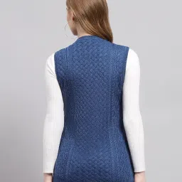 monte carlo Womens Self Design V Neck Sleeveless Cardigan (1239539SL) image 3