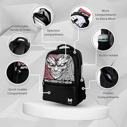 m teaser 45 Liter Backbencher Printed Backpack for School, College & Travel | Stylish Laptop Bag with Spacious Compartments & Padded Straps for Boys & Girls image 2