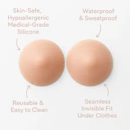 bodygrips Non-Adhesive Nipple Covers – Grippy, Not Sticky! (8 CM) Reusable Nipple Pasties for Women Beige image 2
