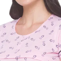 av2 Women's Cotton Floral Knee Length Maternity Nighty image 3