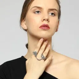 khannak Jewellery Antique Sunburst Statement Ring, Spike Design, Vintage Style finger ring for Women image 1