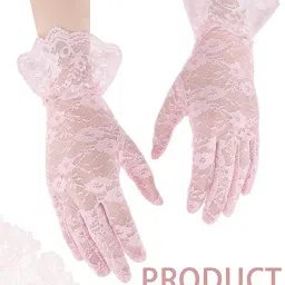yuppin Lace Gloves Women Elegant Gloves Bridal Lace Gloves Floral Pattern Lace Gloves for Wedding Dress Evening Dress image 4
