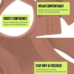 fabluk High-Performance Sports Bra with Breathable Mesh Racerback, Removable Pads, Hook Closure - Stylish & Supportive Wear for Gym & Yoga image 2