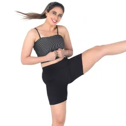 women worth Cotton Stretchable Cycling Shorts for Girls Combo Pack 3 Knee Length Tights Fit Under Skirts Sports Gym Yoga Running Panties image 5