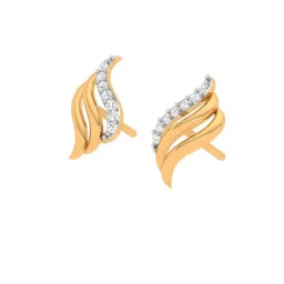 p.c. chandra jewellers Womens 14KT (585) Yellow Gold Geometrical Stud Earrings - 0.75 Grams image 3