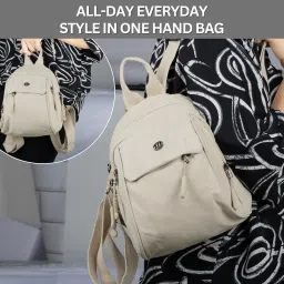 ts with techsun Women's Mini Backpack Purse - Lightweight Water Resistant Small Sling Bag for Travel, Work, Shopping - Fashion Casual Shoulder Multi-Compartment Travel Daypack Handbag image 5