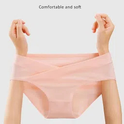 tummy Low-Rise Maternity Underwear for Women – Breathable Under-Belly Pregnancy & Postpartum Cotton Briefs, 3-Pack image 5