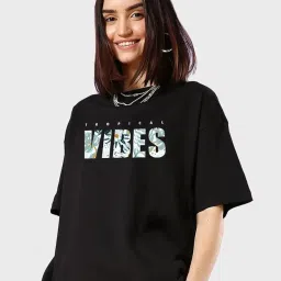 bewakoof Women's Graphic Oversized Fit T-Shirt image 1