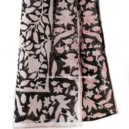 ravaiyaa - attitude is everything Hand Block Printed Cotton Long Stole Scarves Hijab Neck Wrap Scarf 71" X 21" Inch image 3