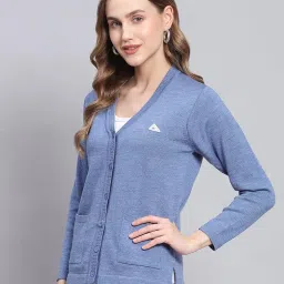 monte carlo Women's Regular Fit Cardigan | Solid Pattern with Button Closure | Full Sleeve V-Neck Cardigan for Women image 1