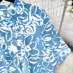 gufrina Women's Rayon Co-Ord Set with Button-Up Top & Wide Leg Pant 3/4th Sleeves Collar Neck Printed Pattern Regular Fit and Standard Length image 4