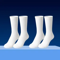 STYLEDBYSHAHS Men’s Calf Length Socks | Classic White Cotton Blend Socks for Men | Soft, Breathable & Durable | Formal & Casual Wear | Pack of 3 image 3