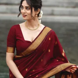 siril Women's Soft Banarasi Silk Jacquard Saree with Unstitched Blouse Piece image 3