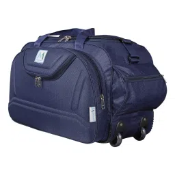 m medler Epoch Nylon 55 litres Waterproof Strolley Duffle Bag- 2 Wheels - Luggage Bag - (Navy Blue & Black)- Set of 2 image 1