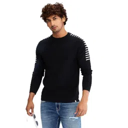 spykar Men Solid Orange Regular Fit Full Sleeves Sweater image 1