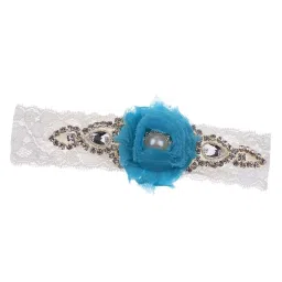 calandis ™ Crystal Pearls Wedding Bridal Lace Garter Girls Woman Hen Party Dress Up Blue | Garters | Bridal Accessories | Wedding & Formal Occasion image 3